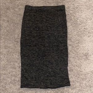 Hunter green sweater midi skirt